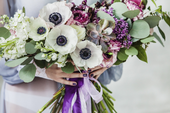 white anemones Wedding decoration idea greece