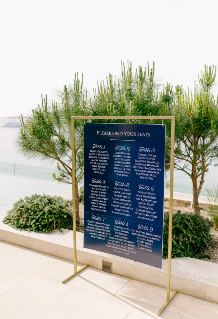 Elegant romantic wedding in Athens - Seating plan